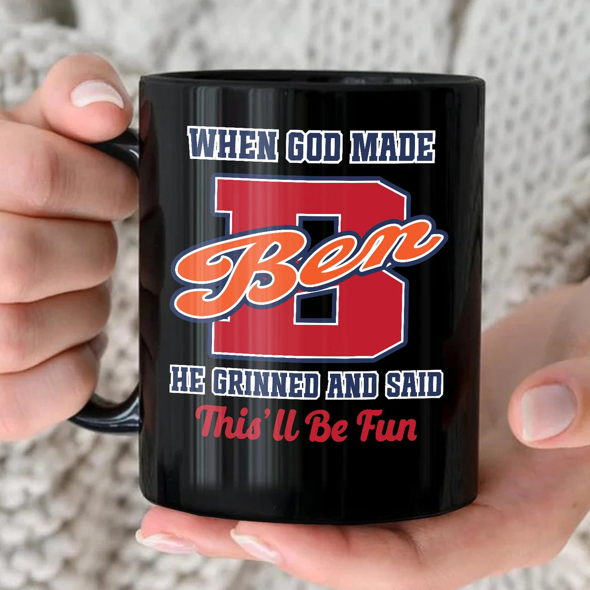 When God Made Your Name Personalized Baseball Mug BEN 13K1 MG07