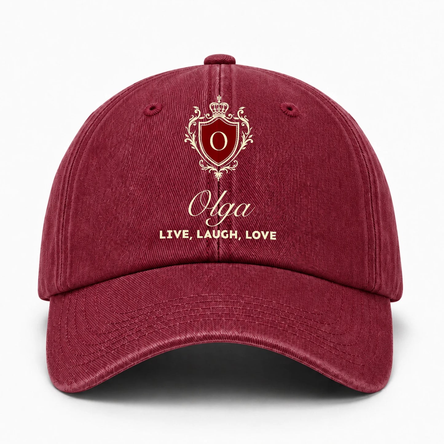 Live Laugh Love Elegant Burgundy Washed Cap OLGA 13K1 C89PF