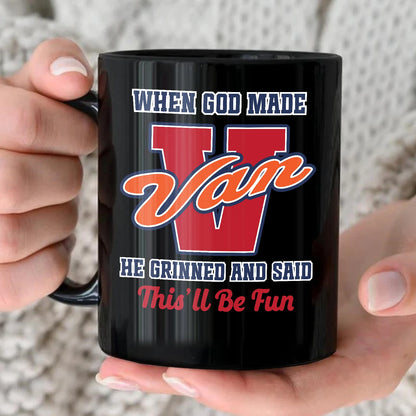 When God Made Your Name Personalized Baseball Mug VAN 13K1 MG07