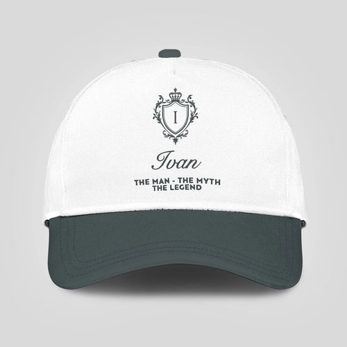 The Man The Myth The Legend Elegant Gray And White Cap IVAN 13K1 C170PF
