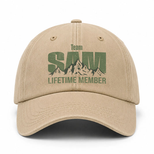 Team Your Name Lifetime Member Mountain Cap SAM 13K1 C58PF