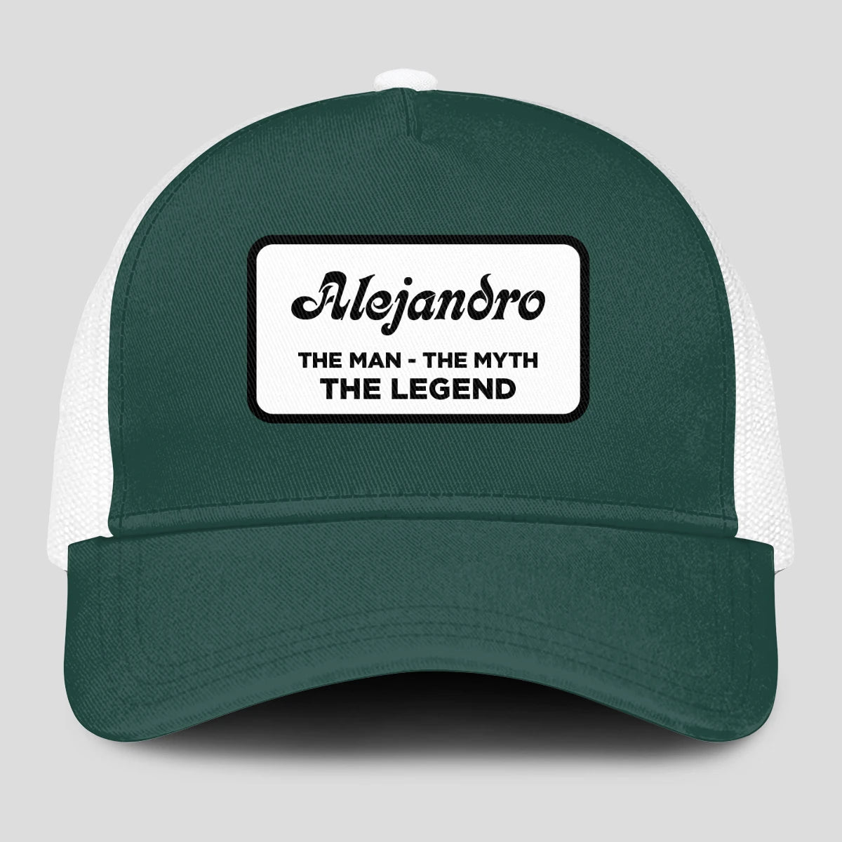 The Man The Myth The Legend Green And White Mesh Cap ALEJANDRO 13K1 C198PF