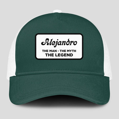 The Man The Myth The Legend Green And White Mesh Cap ALEJANDRO 13K1 C198PF