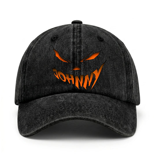 Your Name Jack O' Lantern Halloween Washed Cap JOHNNY 13K1 C100PF
