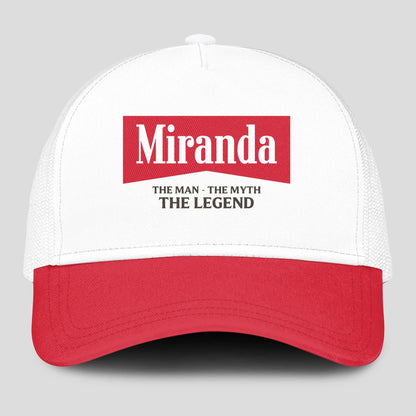 The Man The Myth The Legend Red And White Mesh Cap MIRANDA 13K1 C197PF