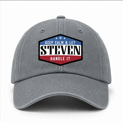 Keep Calm & Let Your Name Handle It Washed Cap STEVEN 13K1 C87PF