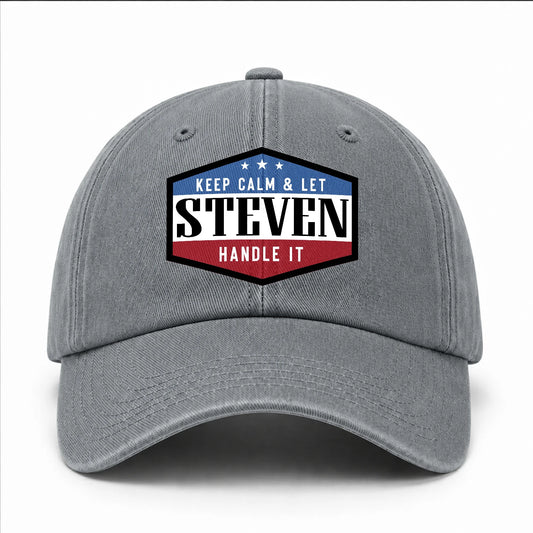 Keep Calm & Let Your Name Handle It Washed Cap STEVEN 13K1 C87PF