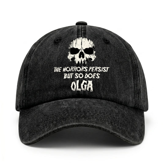 The Horrors Persist But So Does Your Name Cool Skull Washed Cap OLGA 13K1 C134PF