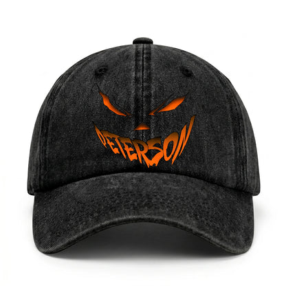 Stay Hungry Pumpkin Chasing Ghosts Funny Washed Cap PETERSON 13K1 C101PF