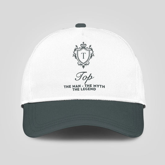 The Man The Myth The Legend Elegant Gray And White Cap TOP 13K1 C170PF