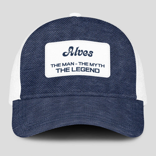 The Man The Myth The Legend Blue Denim Mesh Cap ALVES 13K1 C194PF