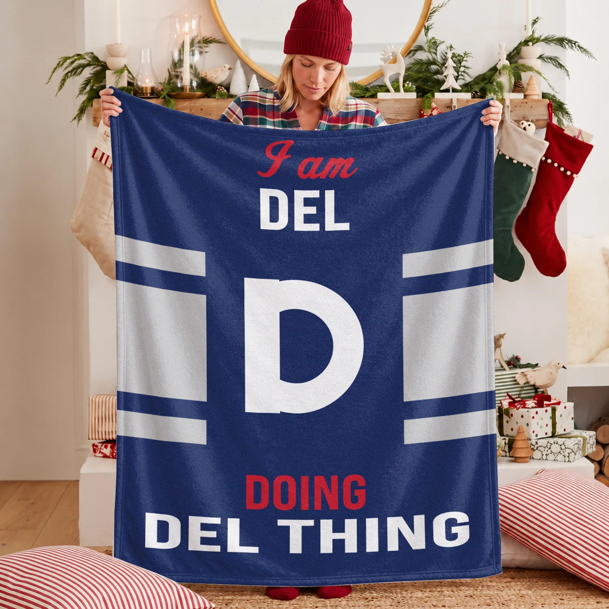 I'm Name Doing Name Things Navy Fleece Blanket DEL 13K1 BK51