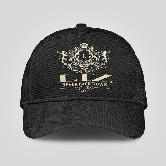 Never Back Down Royal Style Black Cap LIZ 13K1 C179PF