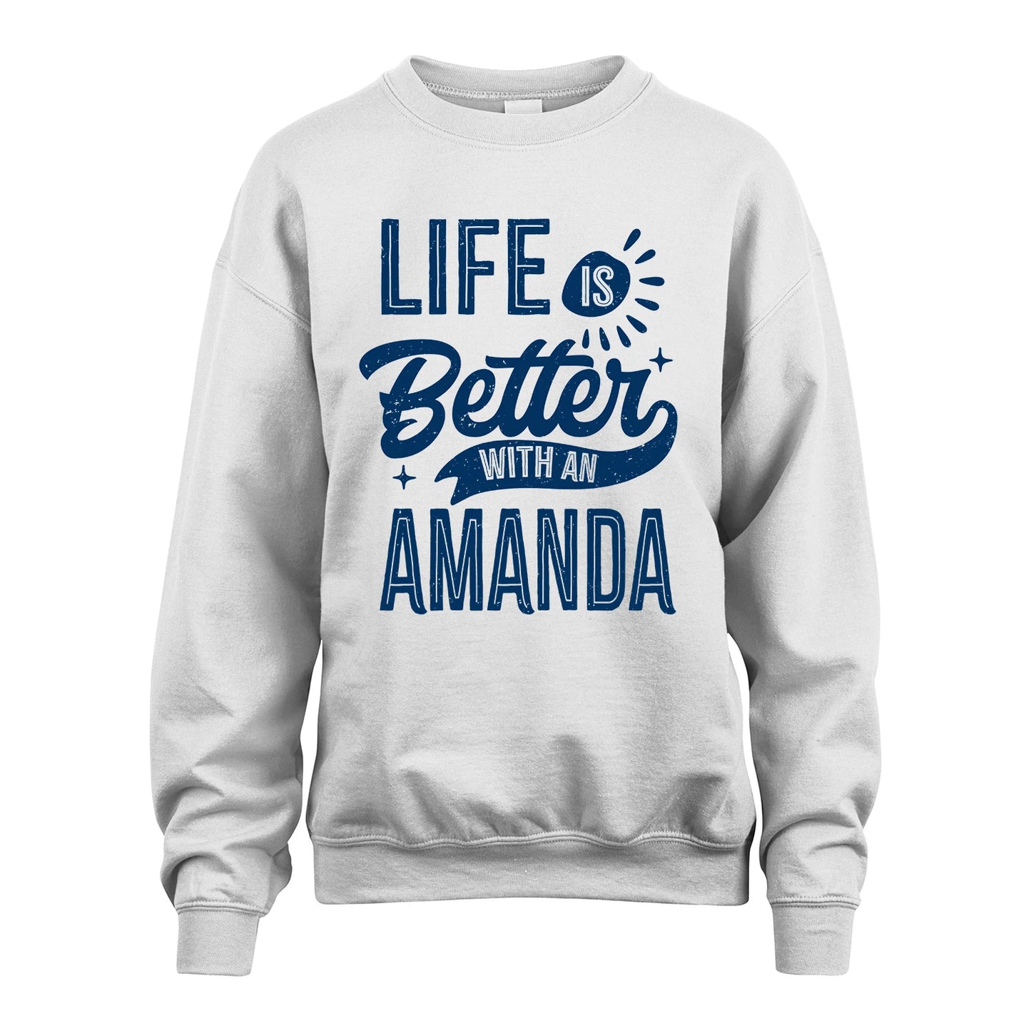 AMANDA 13K1-116 Personalized Name Quote T-Shirt Life Is Better With Unisex Gift