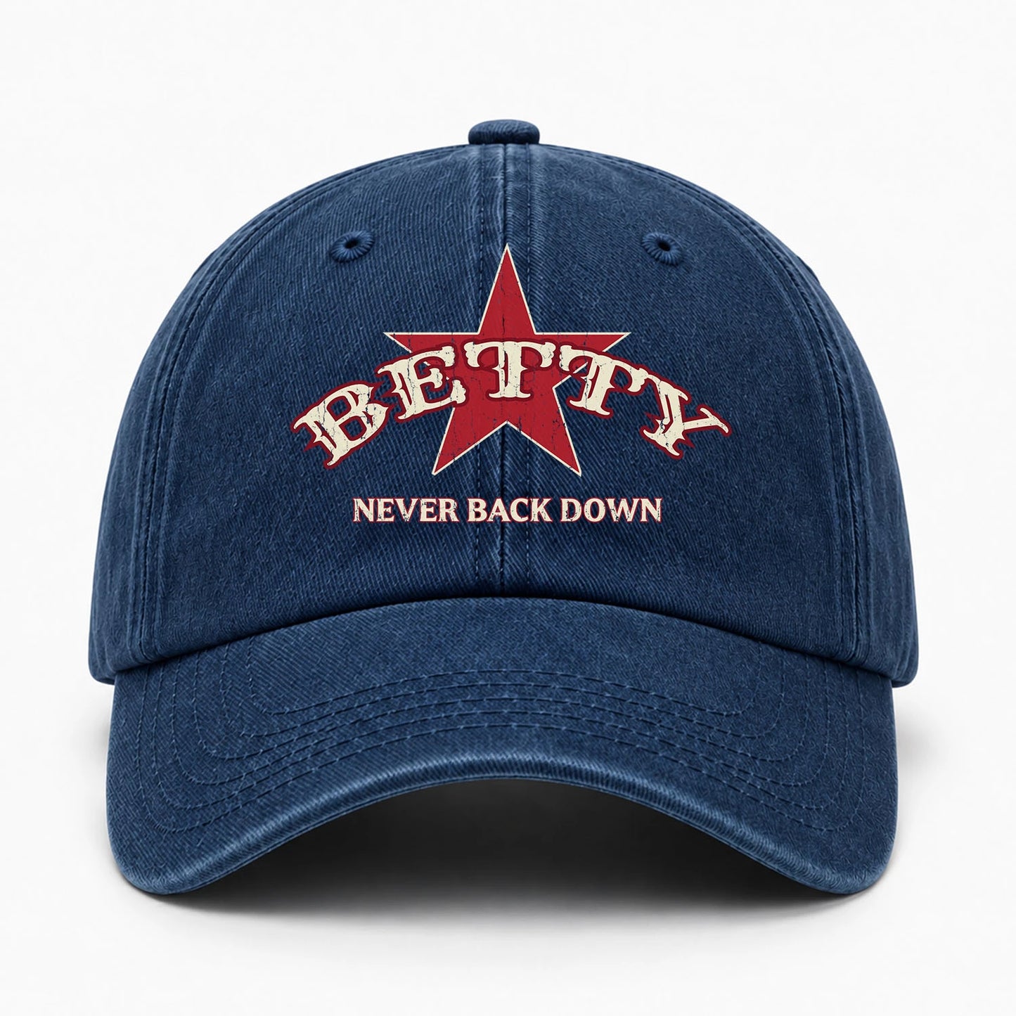 Never Back Down Western Blue Denim Cap BETTY 13K1 C61PF