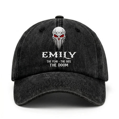 Your Name The Fear The Fate The Doom Skull Washed Cap EMILY 13K1 C98PF