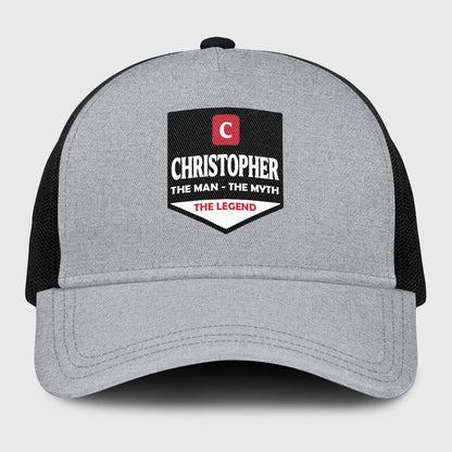 The Man The Myth The Legend Gray Mesh Cap CHRISTOPHER 13K1 C189PF