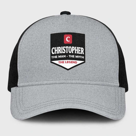 The Man The Myth The Legend Gray Mesh Cap CHRISTOPHER 13K1 C189PF