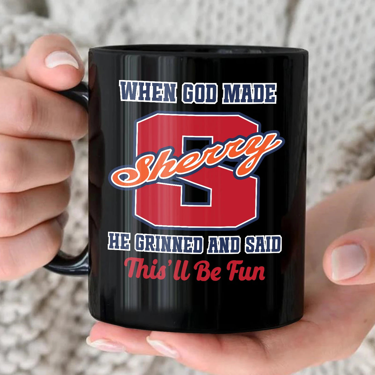 When God Made Your Name Personalized Baseball Mug SHERRY 13K1 MG07
