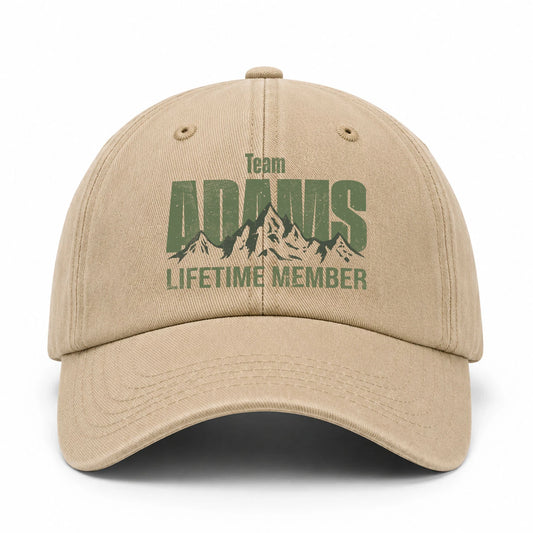 Team Your Name Lifetime Member Mountain Cap ADAMS 13K1 C58PF