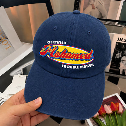Certified Your Name Trouble Maker Washed Cap MOHAMED 13K1 C73PF
