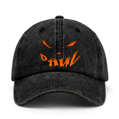 Stay Hungry Pumpkin Chasing Ghosts Funny Washed Cap PAUL 13K1 C101PF