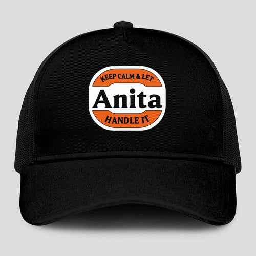 Keep Calm & Let Your Name Handle It Black Mesh Cap ANITA 13K1 C199PF