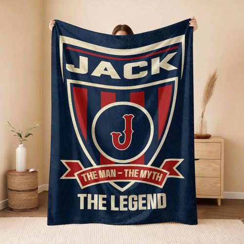The Man The Myth The Legend Blue Burgundy Baseball Blanket JACK 13K1 BK18