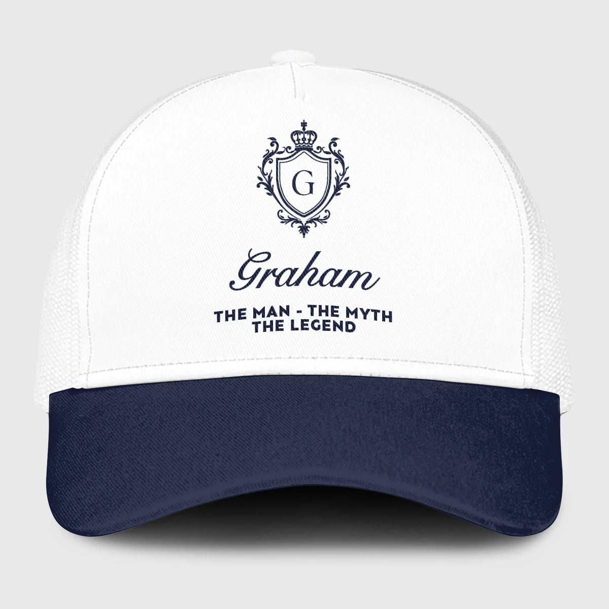 The Man The Myth The Legend Blue And White Baseball Mesh Cap GRAHAM 13K1 C186PF