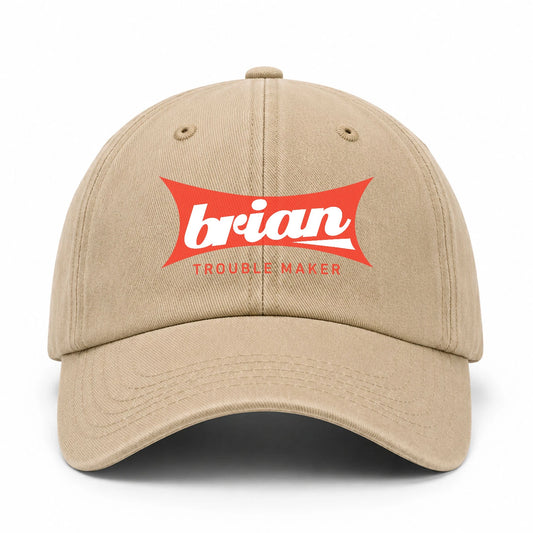 Trouble Maker Red Logo Washed Cap BRIAN 13K1 C78PF