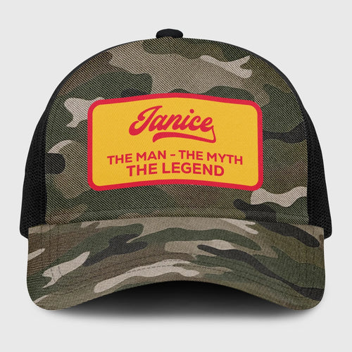 The Man The Myth The Legend Camo Vintage Mesh Cap JANICE 13K1 C191PF