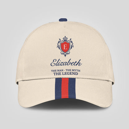 The Man The Myth The Legend Blue And Red Striped Cap ELIZABETH 13K1 C117PF