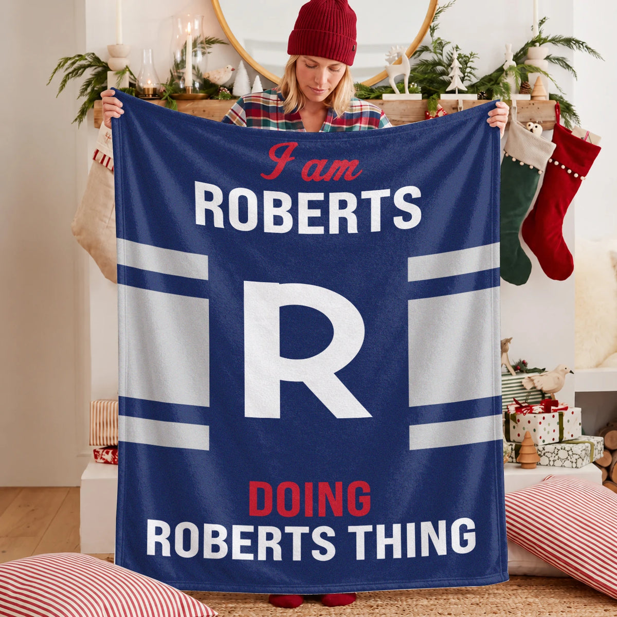 I'm Name Doing Name Things Navy Fleece Blanket ROBERTS 13K1 BK51