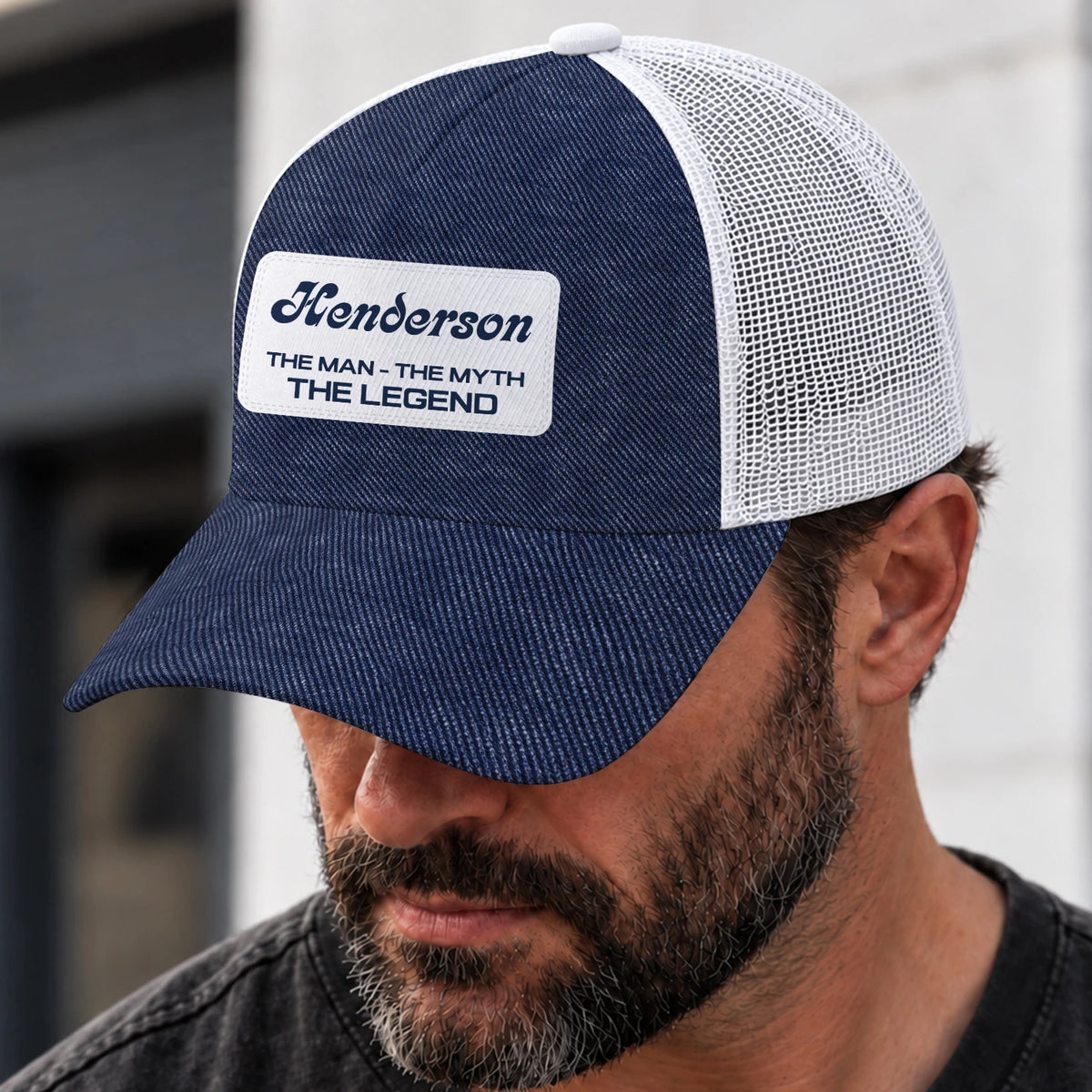 The Man The Myth The Legend Blue Denim Mesh Cap HENDERSON 13K1 C194PF