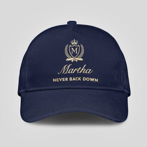 Never Back Down Luxury Crest Navy Cap MARTHA 13K1 C167PF