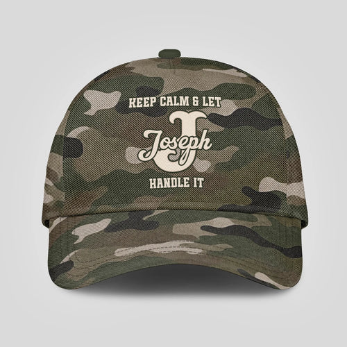 Keep Calm & Let Your Name Handle It Camo Cap JOSEPH 13K1 C174PF