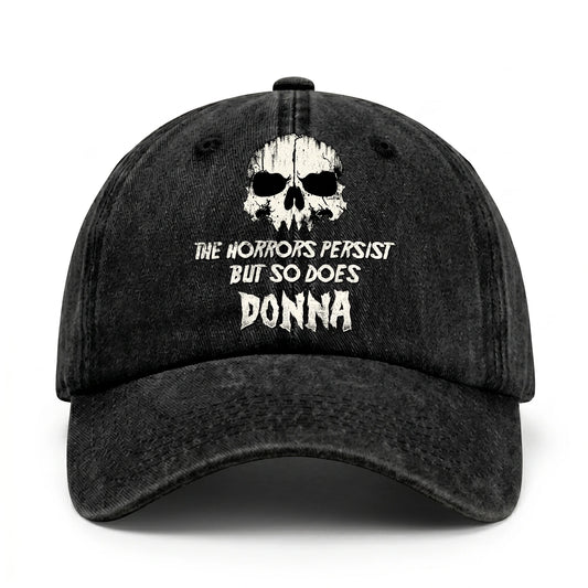 The Horrors Persist But So Does Your Name Cool Skull Washed Cap DONNA 13K1 C134PF