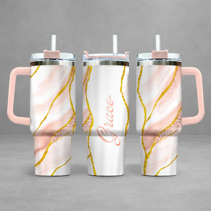 GRACE 40oz Personalized Tumbler Cup with Straw | Custom Stainless Steel Mug 13K1-TB1