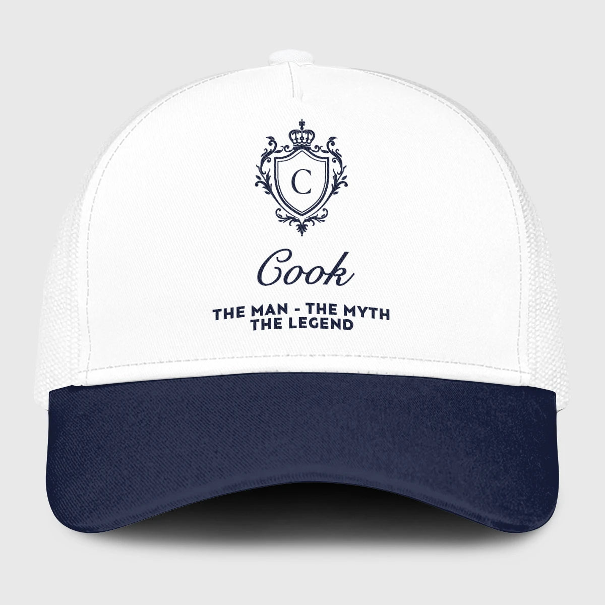 The Man The Myth The Legend Blue And White Baseball Mesh Cap COOK 13K1 C186PF