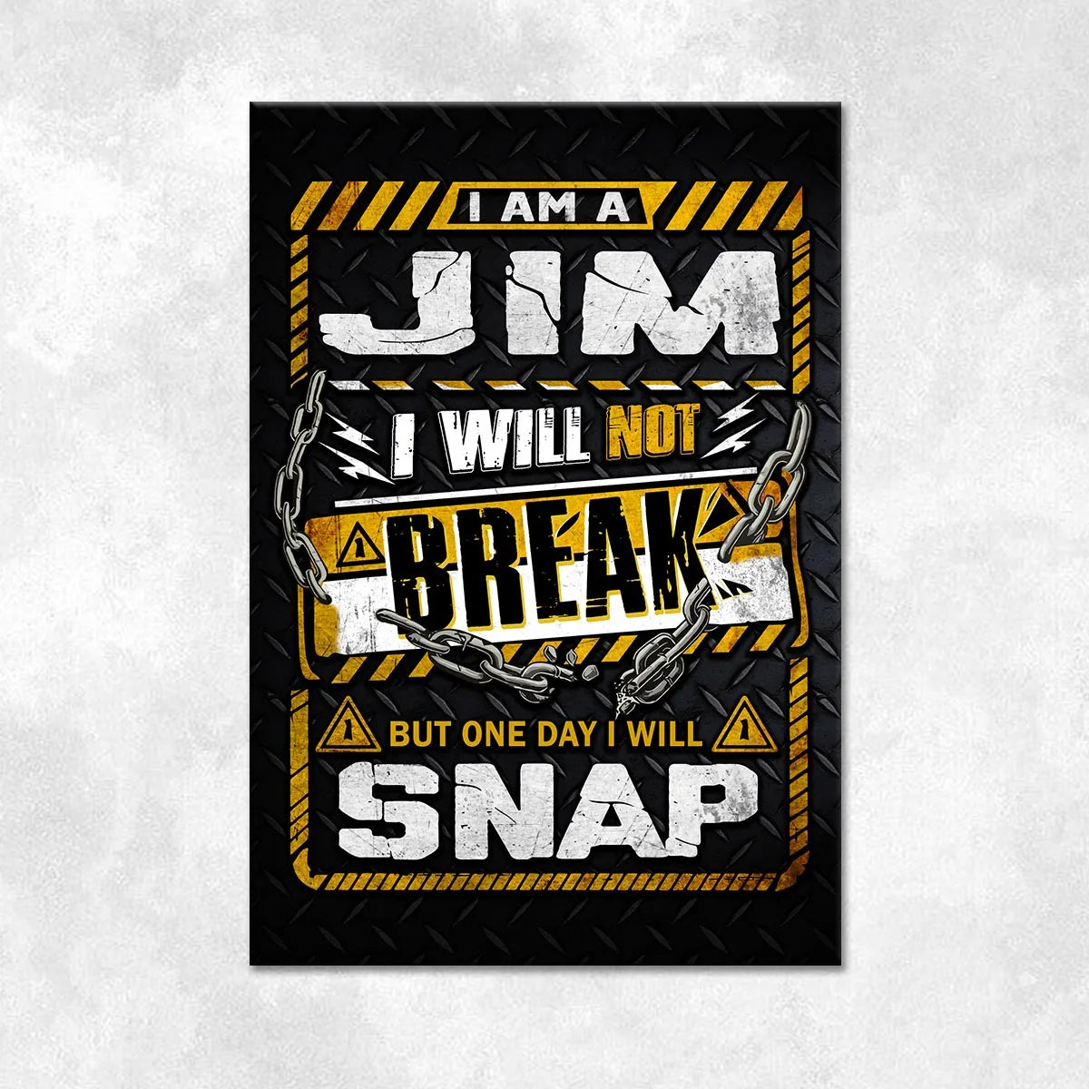 JIM Motivational Rug – Black & Yellow Quote Carpet for Living Room 13K1-AR1