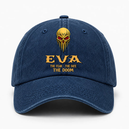 The Fear The Fate The Doom Skull Blue Washed Cap EVA 13K1 C97PF