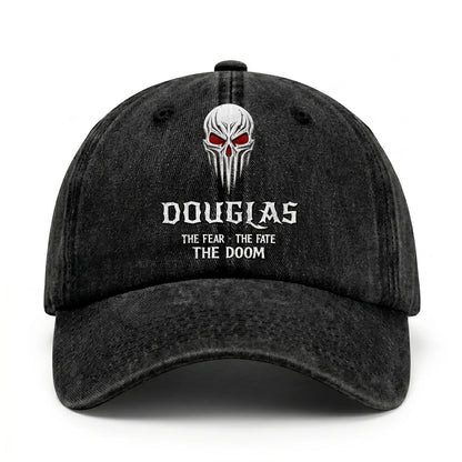 Your Name The Fear The Fate The Doom Skull Washed Cap DOUGLAS 13K1 C98PF