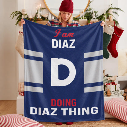 I'm Name Doing Name Things Navy Fleece Blanket DIAZ 13K1 BK51