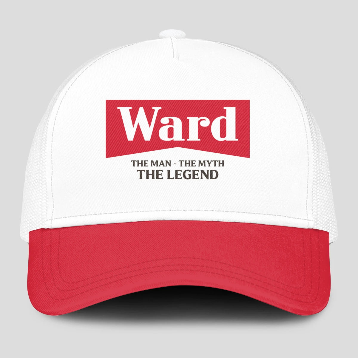 The Man The Myth The Legend Red And White Mesh Cap WARD 13K1 C197PF