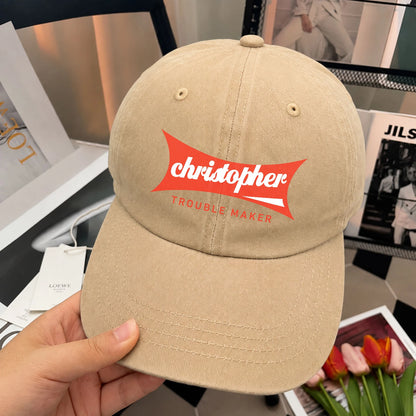 Trouble Maker Red Logo Washed Cap CHRISTOPHER 13K1 C78PF
