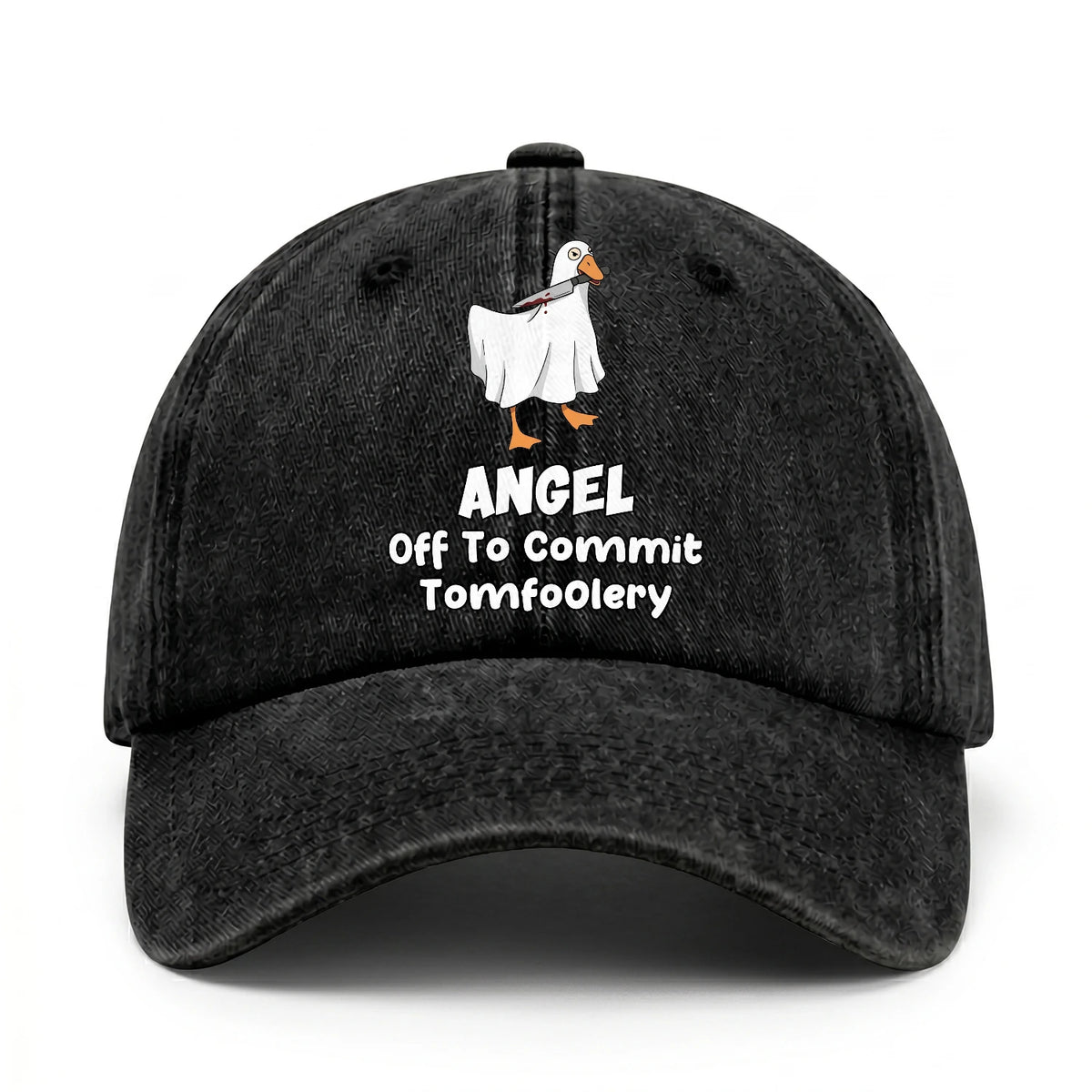 Off To Commit Tomfoolery Funny Goose Washed Cap ANGEL 13K1 C131PF