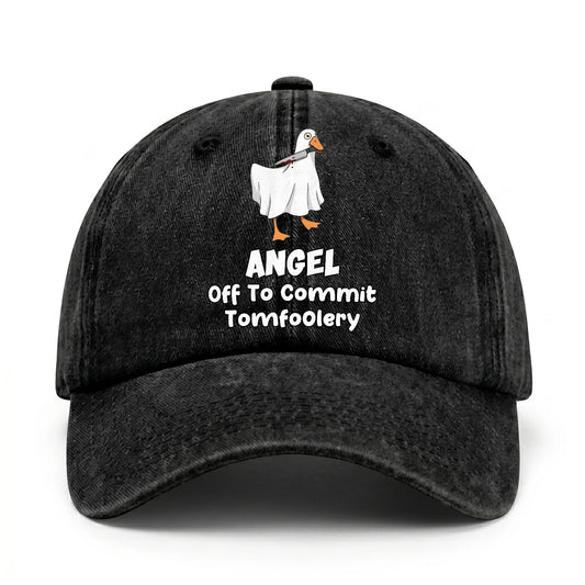Off To Commit Tomfoolery Funny Goose Washed Cap ANGEL 13K1 C131PF