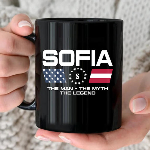 The Man The Myth The Legend Us Flag Mug SOFIA 13K1 MG23