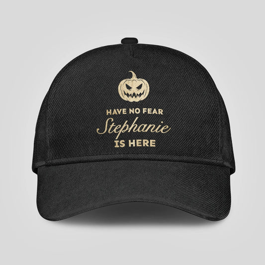 Have No Fear Your Name Is Here Jack O' Lantern Black Cap STEPHANIE 13K1 C164PF