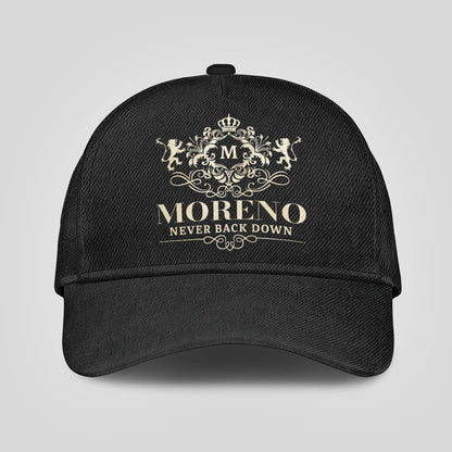 Never Back Down Royal Style Black Cap MORENO 13K1 C179PF
